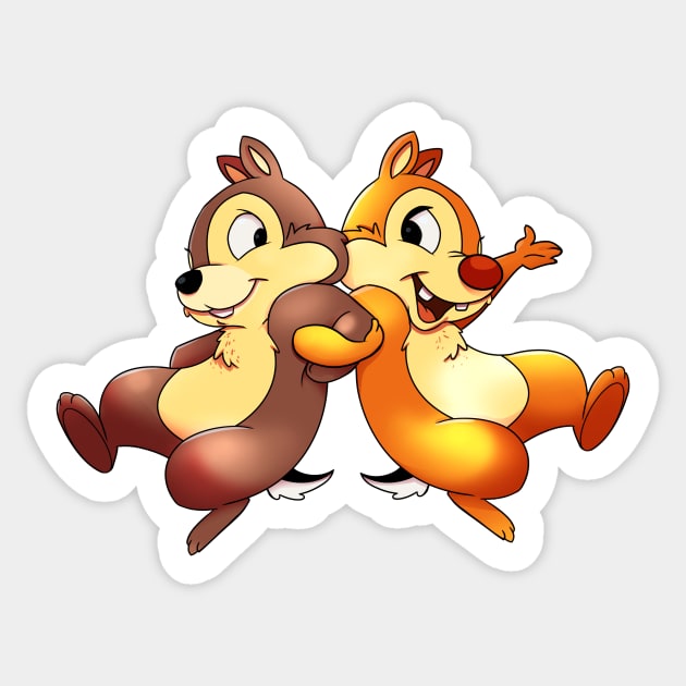 Chip and Dale Sticker by Mike Mincey